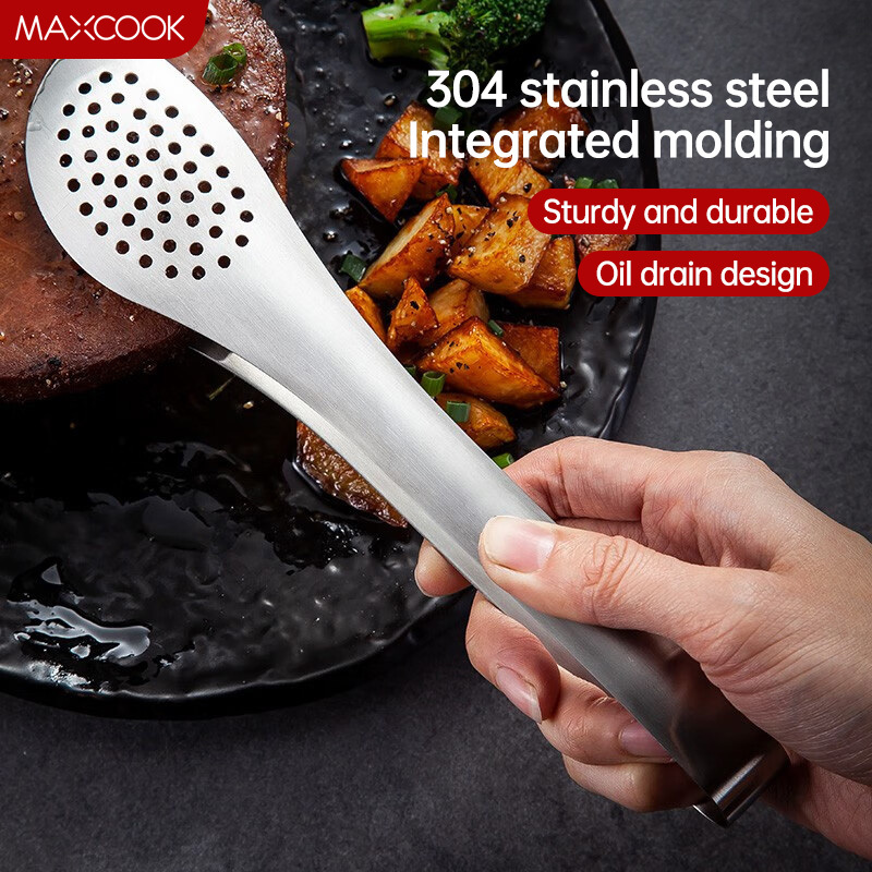 Maxcook Wholesale Kitchen Buffet Party Catering Salad Cake Bread Serving 304 Stainless Steel Tongs kitchen tools & gadgets