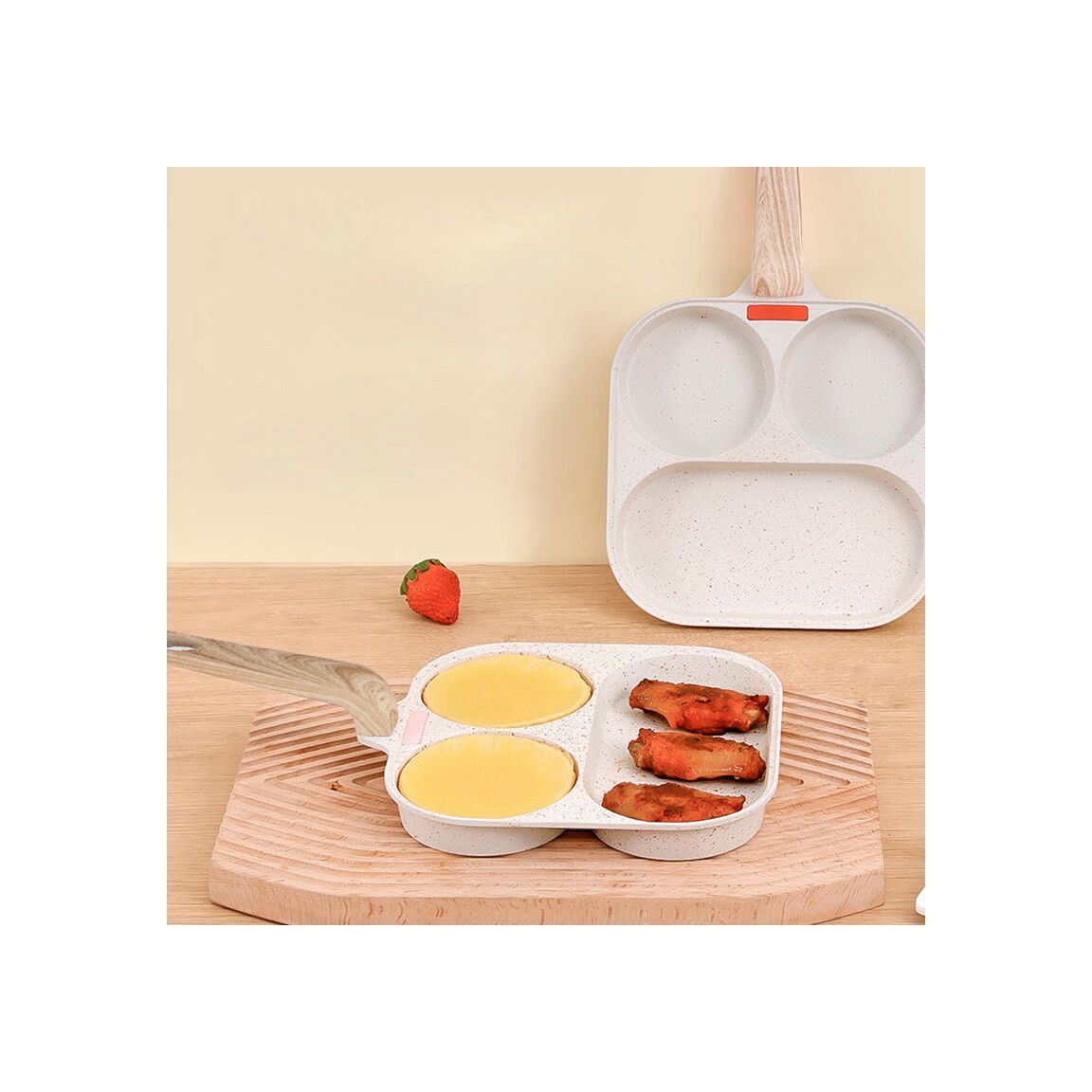 Egg Frying Pan 3 Hole Square Nonstick Pan Cookware Breakfast Cookware Sets Omelette Pan For Burger Eggs