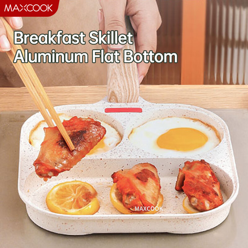 Egg Frying Pan 3 Hole Square Nonstick Pan Cookware Breakfast Cookware Sets Omelette Pan For Burger Eggs