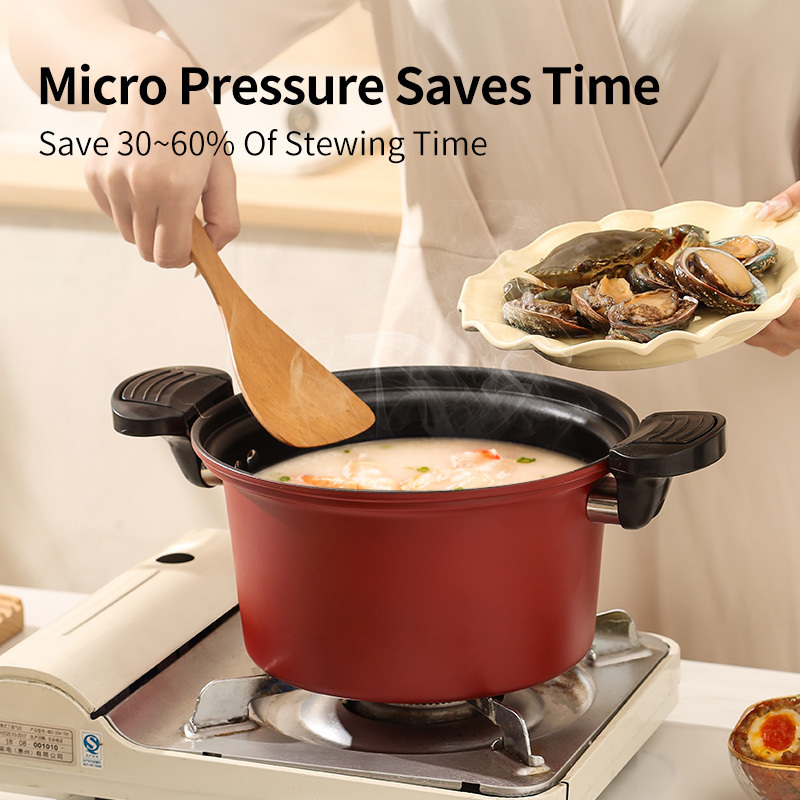 Multifunction 22&26cm Non-stick Pressure Cookers Cooking Pot Soup Pot Fine Iron Micro Pressure Cookers