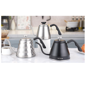 Maxcook 2024 New Product Coffee Kettle Coffee Pot 0.7L/1L/1.2L Stainless Steel Kettle With Temperature Goose neck Design