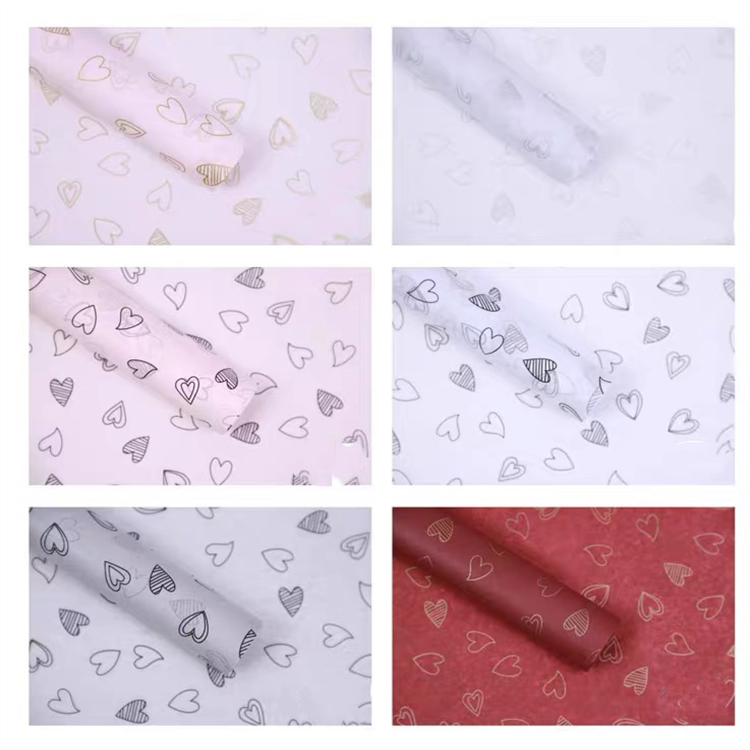 New Arrival gift packaging florist plastic korean floral wrap rolls bouquet waterproof flower wrapping paper