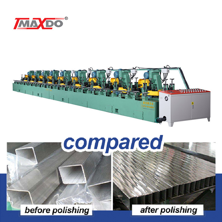 MAXDO Hand Wheel Design 32 Heads Stainless Steel Square Tube Polishing Machine