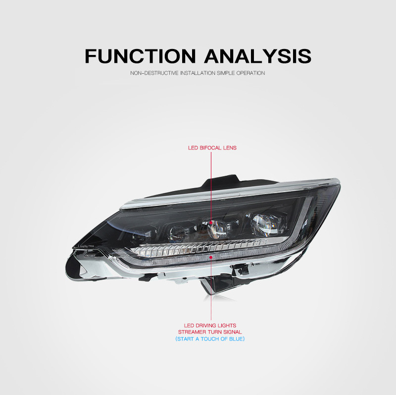 Car Lights LED Front Headlamp For Toyota Camry 2015-2017 Crystal Headlights LED Lens Signal Lights