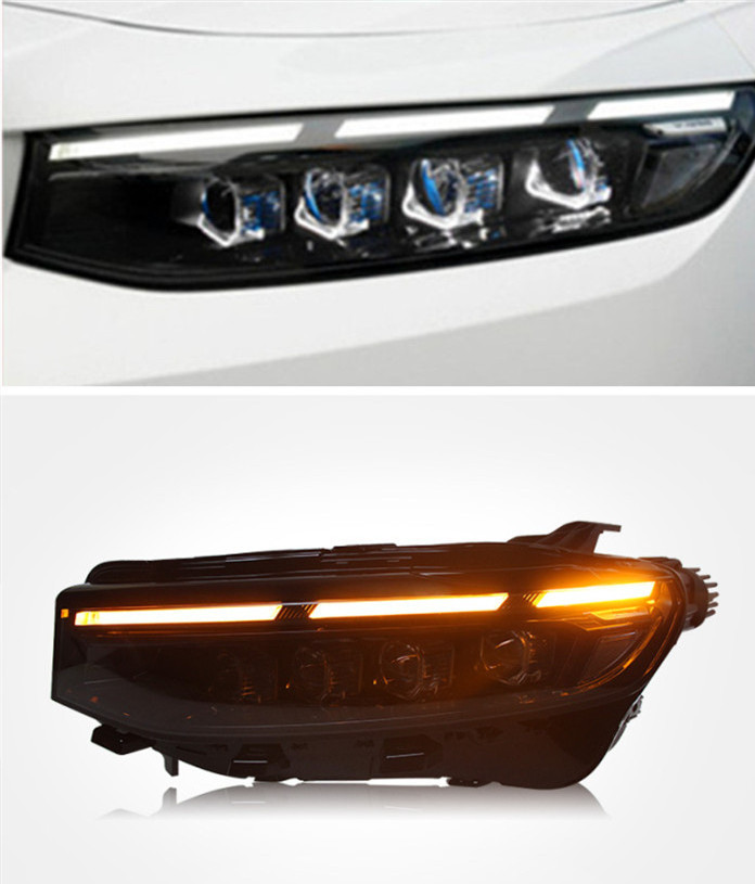 Car Headlight For Geely Preface 2021-2023 LED Matrix Laser Lens Daytime Light Signal Lights 8 Low Beam 8 High Beam Headlights