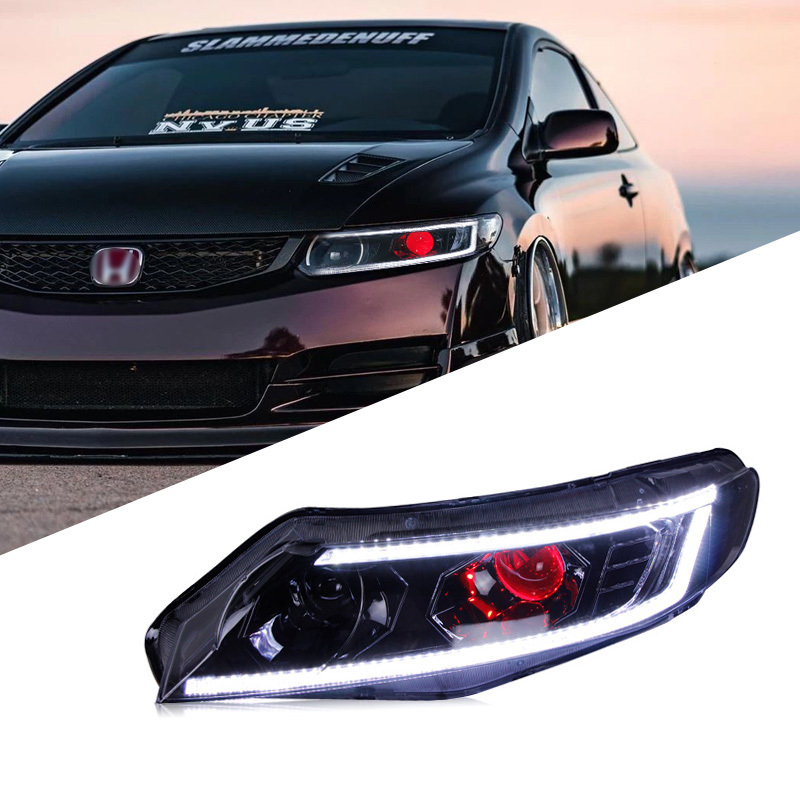 Auto LED Headlights For Honda CIVIC 8th 2006-2011 Demon Eye Projector Lens Dynamic Signal DRL Head Lamp Beam Accessories