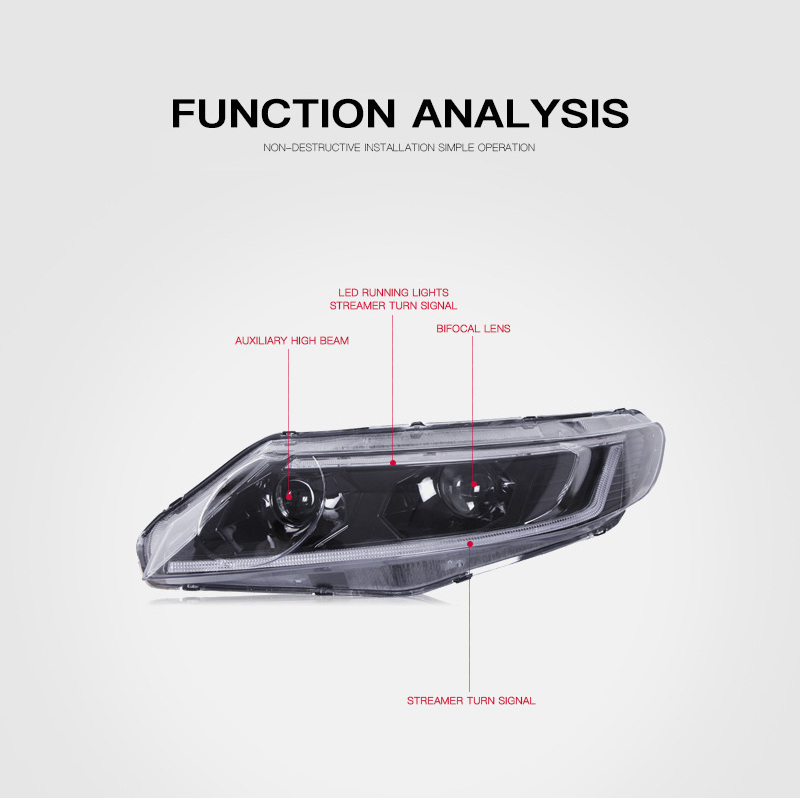 Auto LED Headlights For Honda CIVIC 8th 2006-2011 Demon Eye Projector Lens Dynamic Signal DRL Head Lamp Beam Accessories