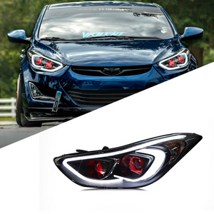 Car LED Lights 4-lens Headlights For Hyundai Elantra 2012-2016 Headlight Projector Dynamic Signal Automotive Accessories