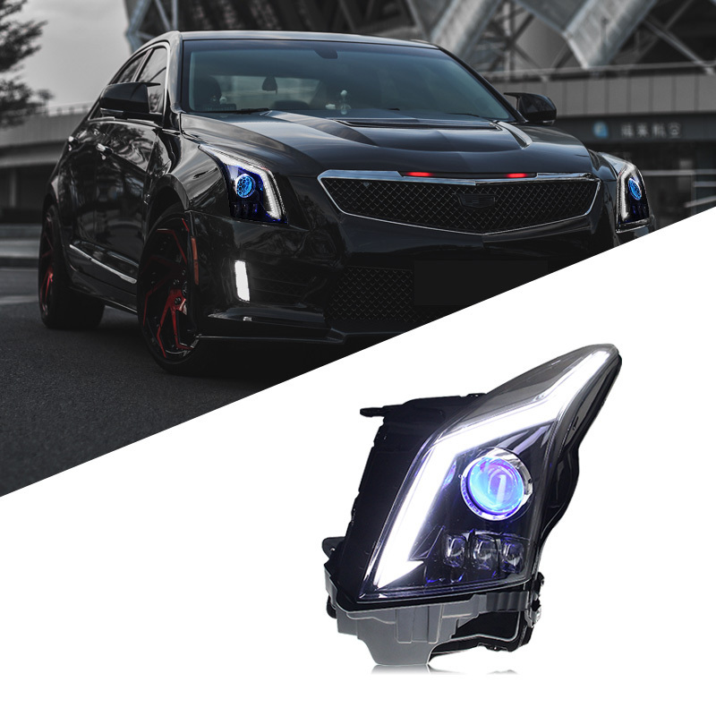 Upgrade GTR Car Style Headlights For Cadillac ATSL Headlights Assembly ATS LED Parking Lights Driving Lamp