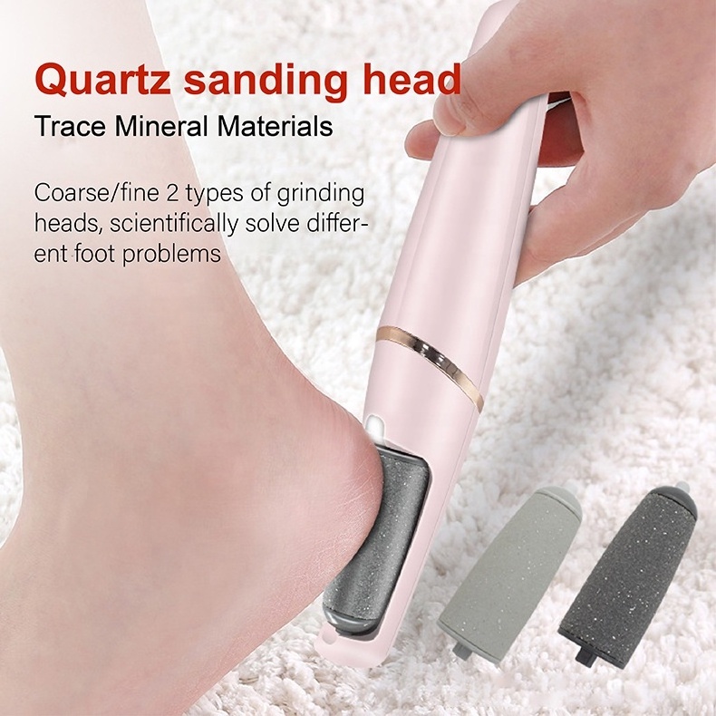 professional pedicure care machine cordless foot grinder waterproof foot file electric feet callus remover with LED light