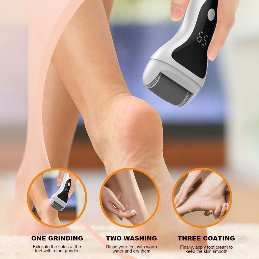 Rechargeable Foot File Electronic Foot Callus Remover Machine with LCD Displayer Dead Skin Removal Foot Grinder