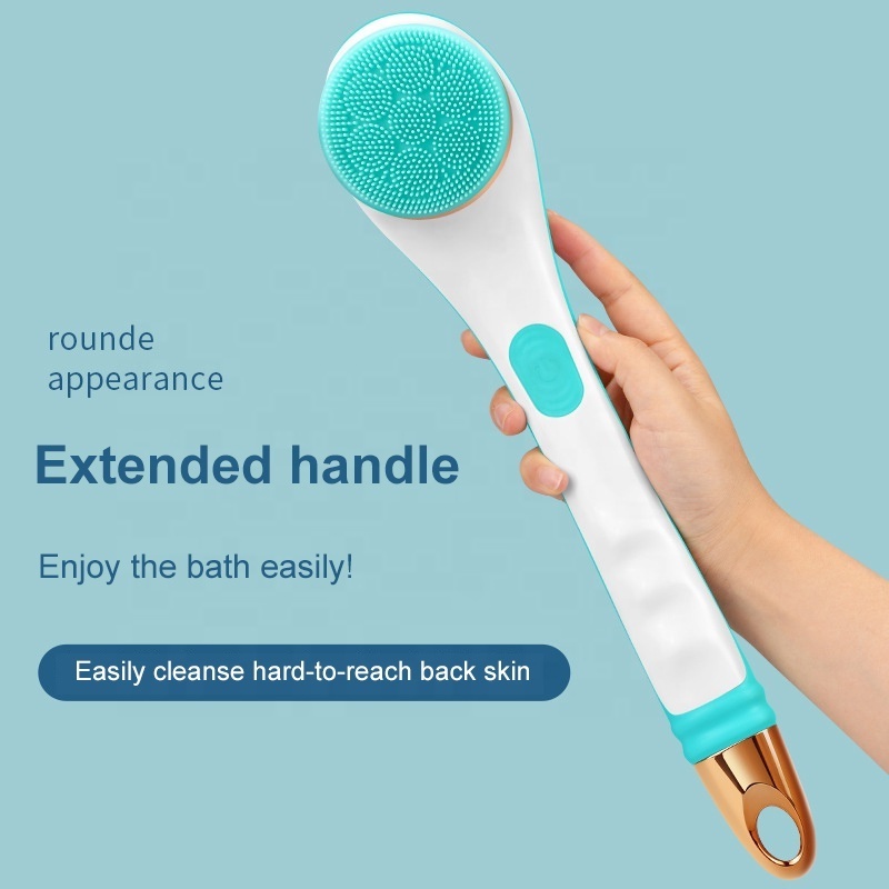 Personal care shower body back cleaning tool set Exfoliation Massage Brush Electric Multi-Function Long Handle Bath Brush