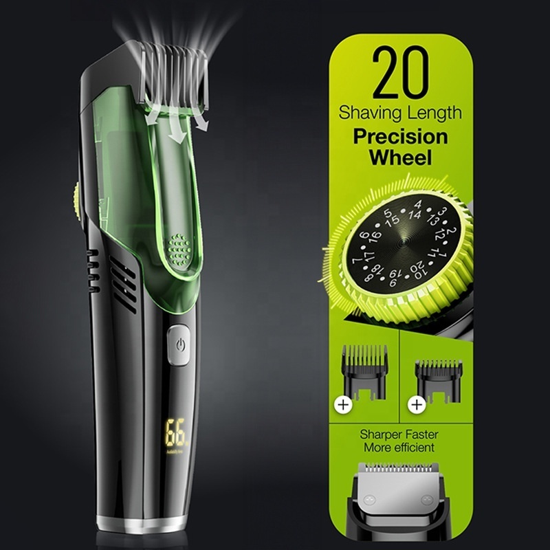 Mens Beard Shaver Groin & Body Grooming Trimmer Professional Cordless Hair Clipper with Vacuum Cleaner