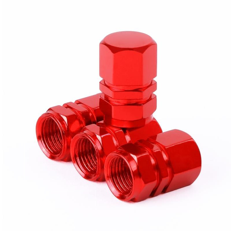 Universal car truck Aluminum alloy rubber Inner Thread Inserted Air Dust Stem Screw hexagonal Tire Valve Caps