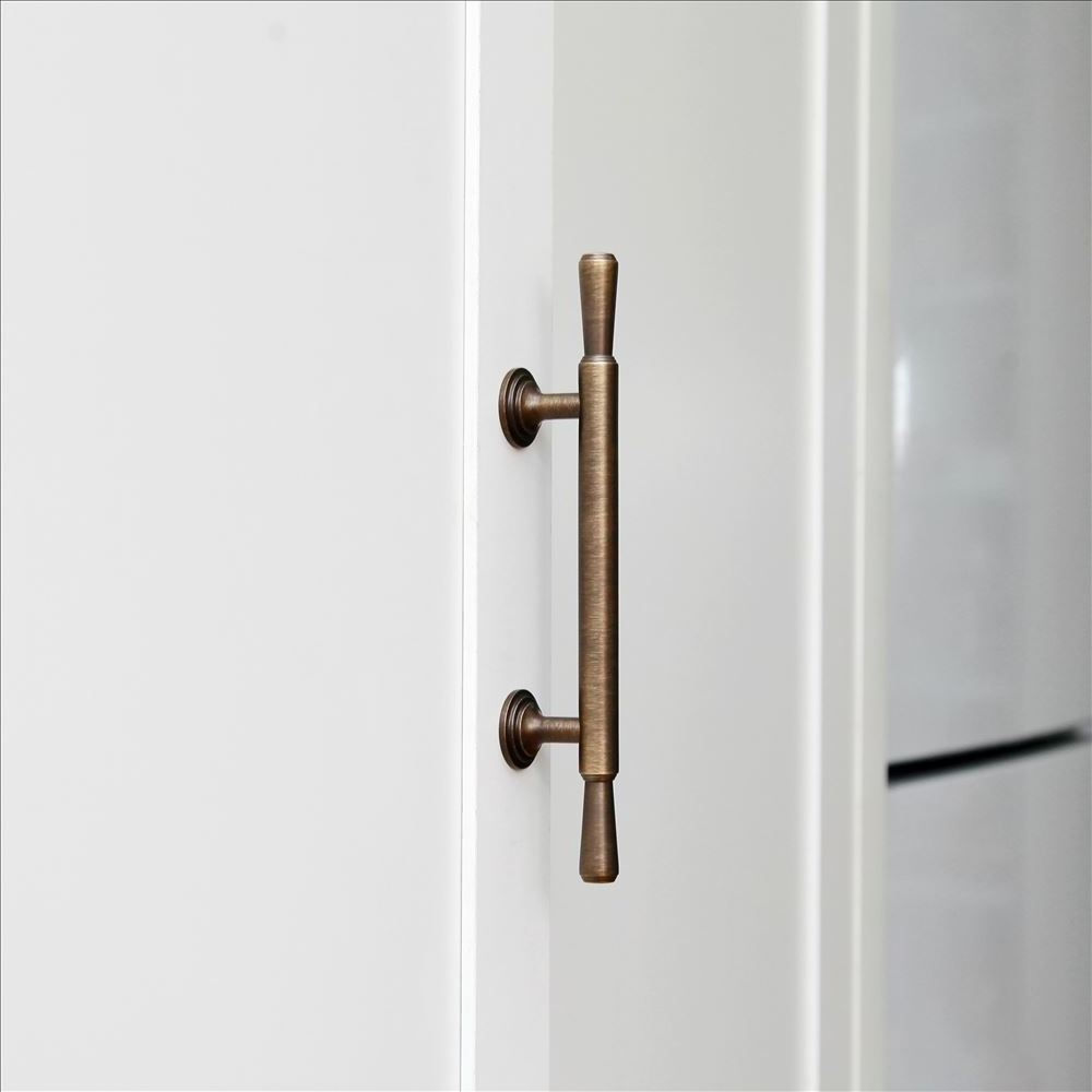 Maxery Brushed Antique Brass Modern Cabinet Hardware Handle Pull Retro Brass Drawer Handles Closet Classic Ancient Brass Pulls