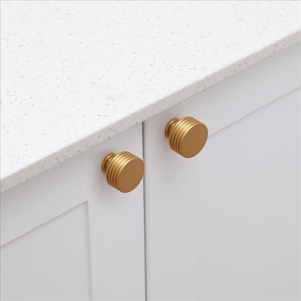 Maxery INS Stain Brass Drawer Knobs Round Stripped Dresser Knobs Cabinet Handles Furniture Handles For Kitchen Hardware