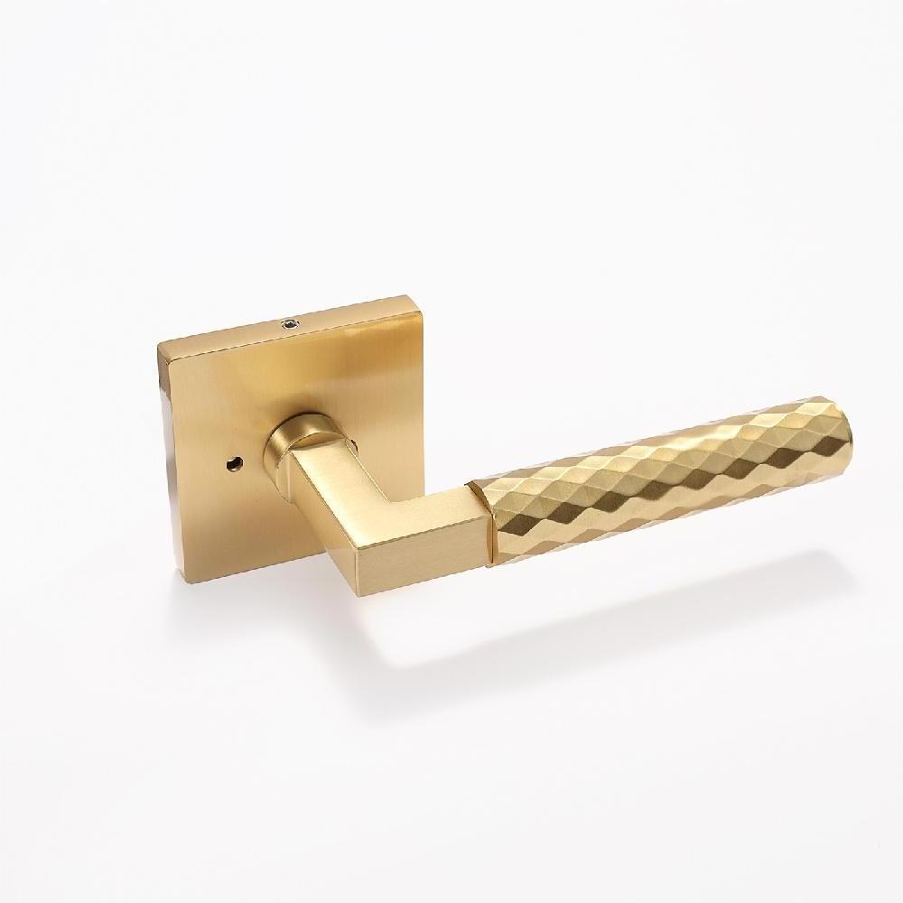 Soft Diamond Knurled Texture Door Handle for American Internal Door Diamond Solid Brass Lever Door Handle Set Lock Latch Rose