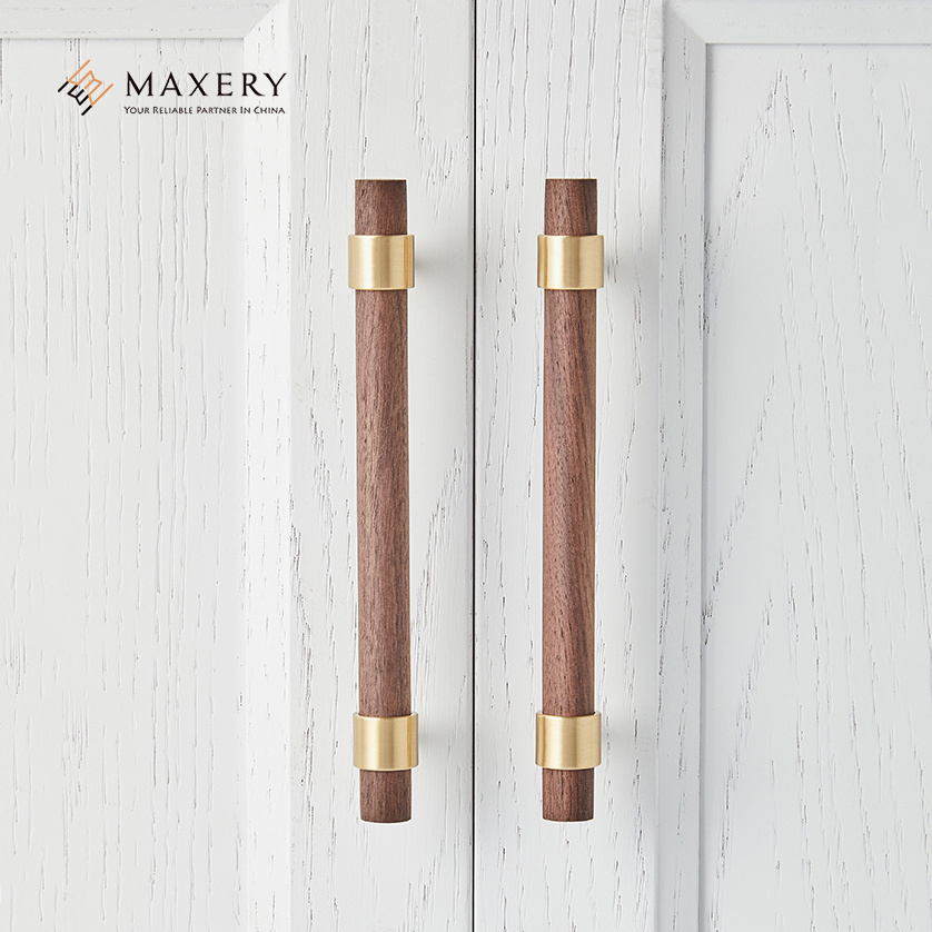 Wooden Handles Pull for Furniture Cabinet Wooden Replacement Door Handles Wooden Knobs