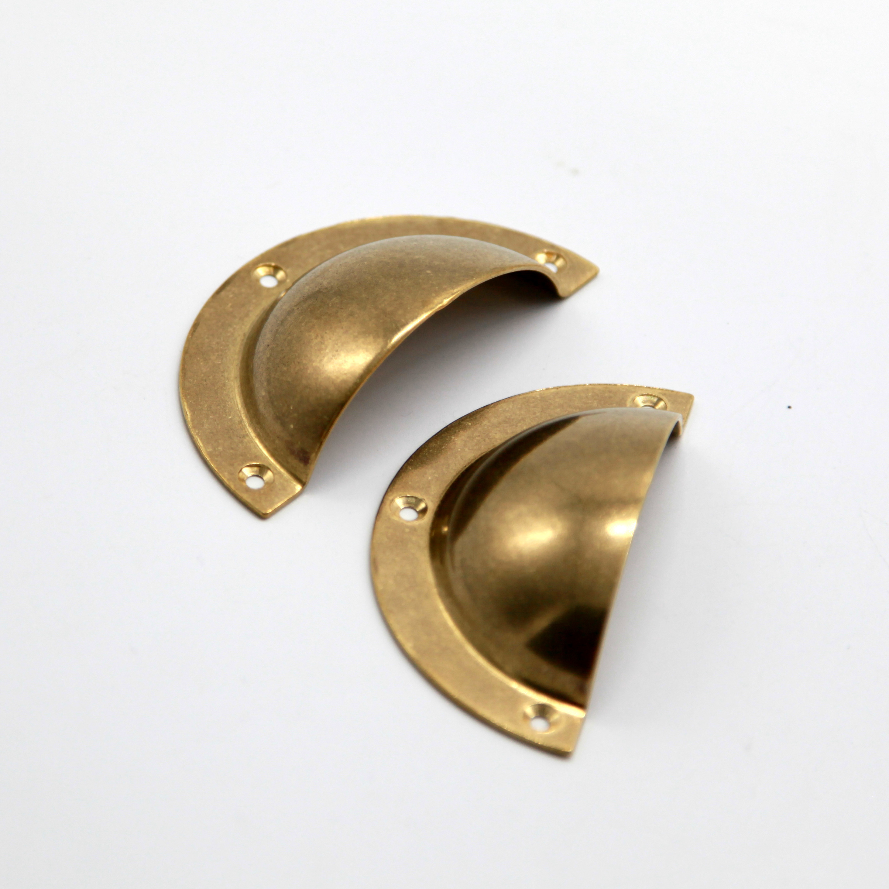 Modern Brass Kitchen Cabinet Door Handle Cup Drawer Pull Furniture Hardware