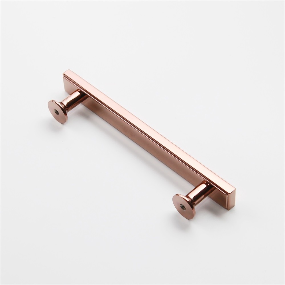 Maxery Modern Brass Furniture Handle Rose Gold Drawer Wardrobe Pull for Living Room Bedroom and Home Office