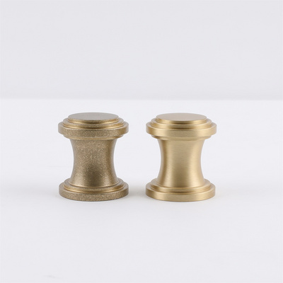 Round Solid Vintage Antique Brass Finish Kitchen Cabinet Knobs Cabinet knobs Brushed Gold Furniture Hardware Pull