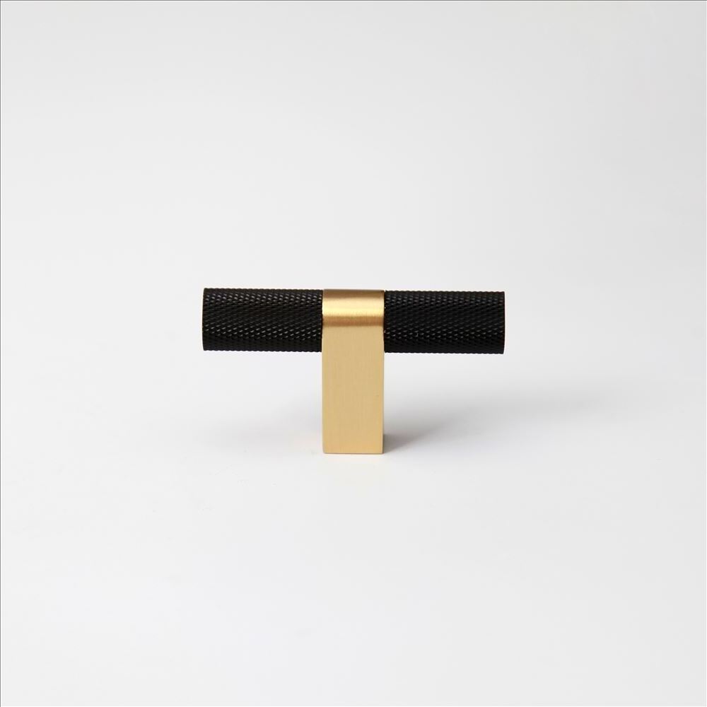 MAXERY Modern Knurled Cabinet Handle, Luxury Furniture Hardware Gold and Matte Black Drawer Knobs Cabinet Knobs