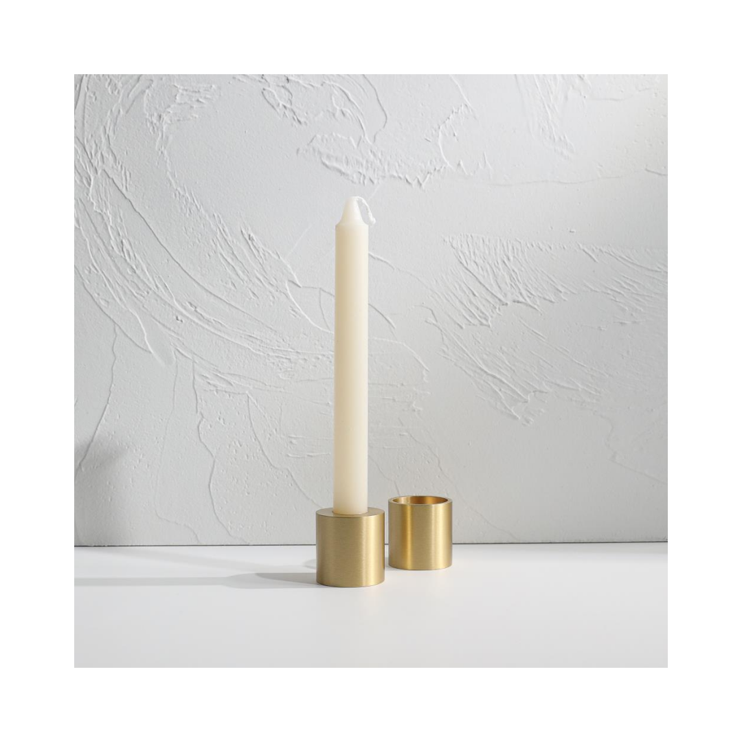 MAXERY Gold Candle Holder for Pillar Candles and Taper Candles, Brass Candlestick Holders Centerpiece for Table