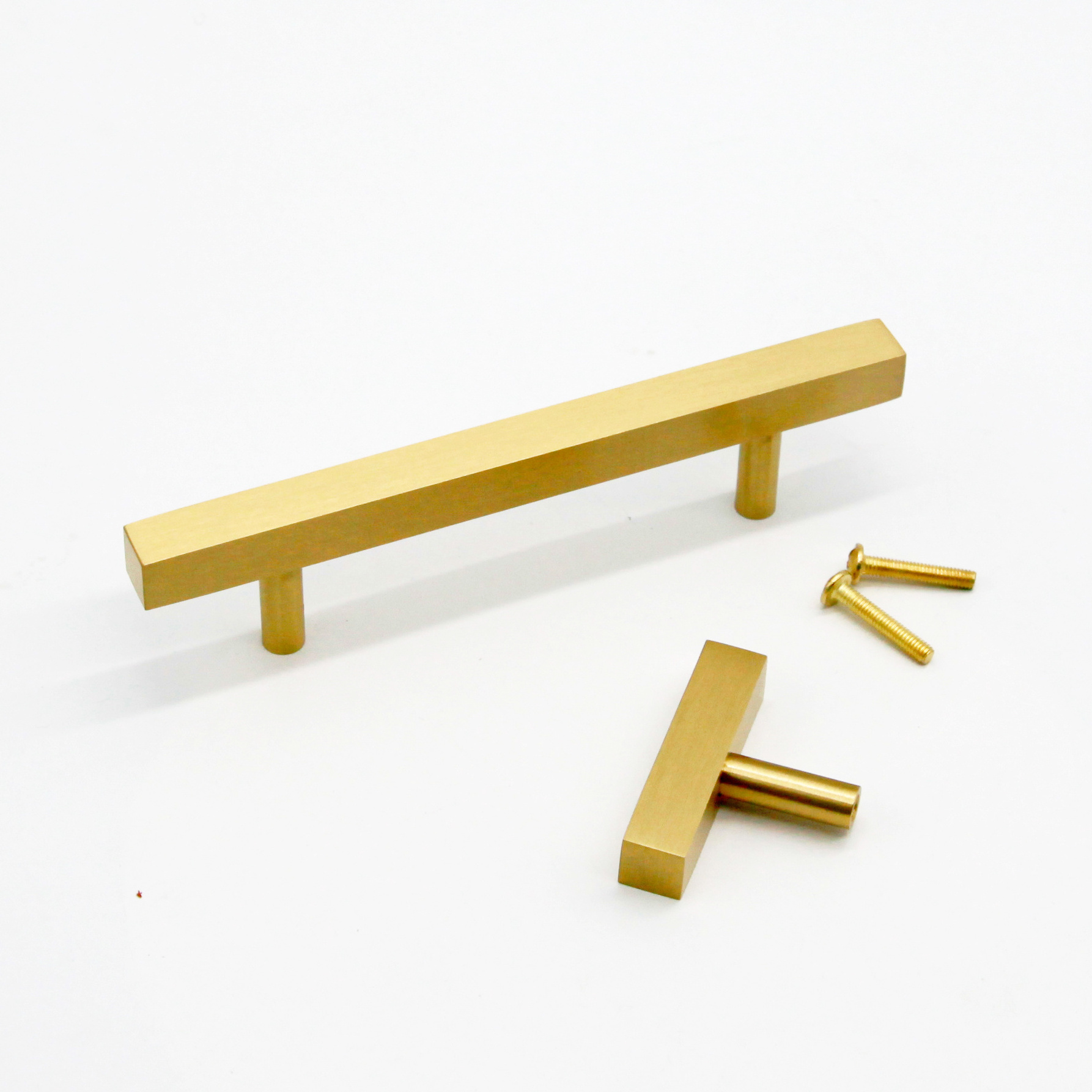 Maxery Brass Kitchen Hardware Polished Brass Kitchen Drawer Pull Brushed Gold Square Cabinet Handle Dresser Hardware