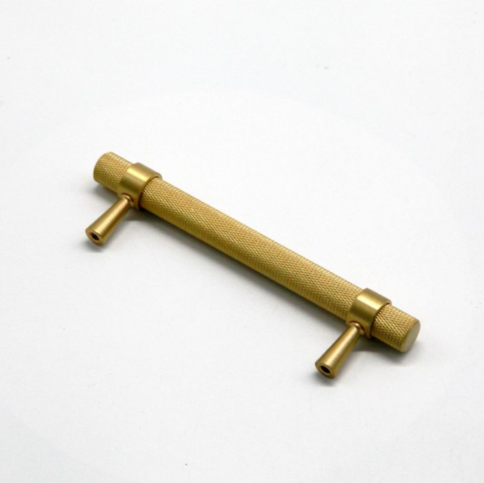 MAXERY Brass Furniture Handles and Knobs Knurled Solid Brass Cabinet Knobs Replacement Door Knobs Wardrobe Pulls