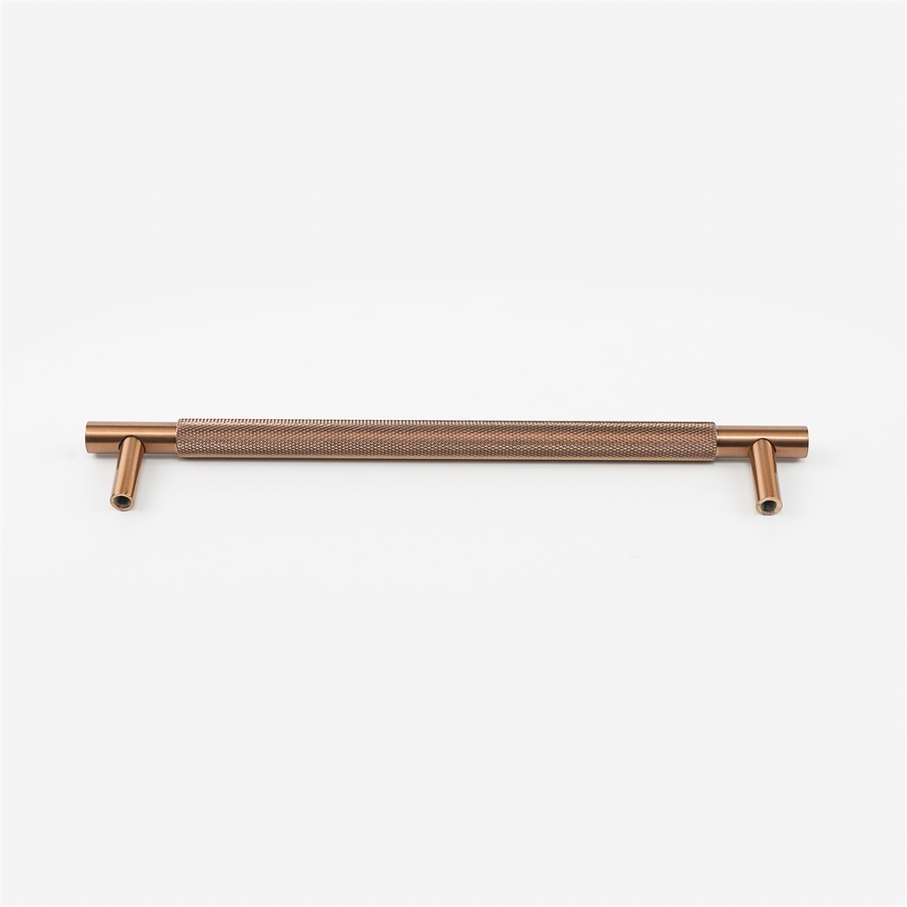 MAXERY T Bar Metal Cabinet Hardware Solid Furniture Kitchen Drawer Rose Gold T Bar Handle Copper Knurling Pulls