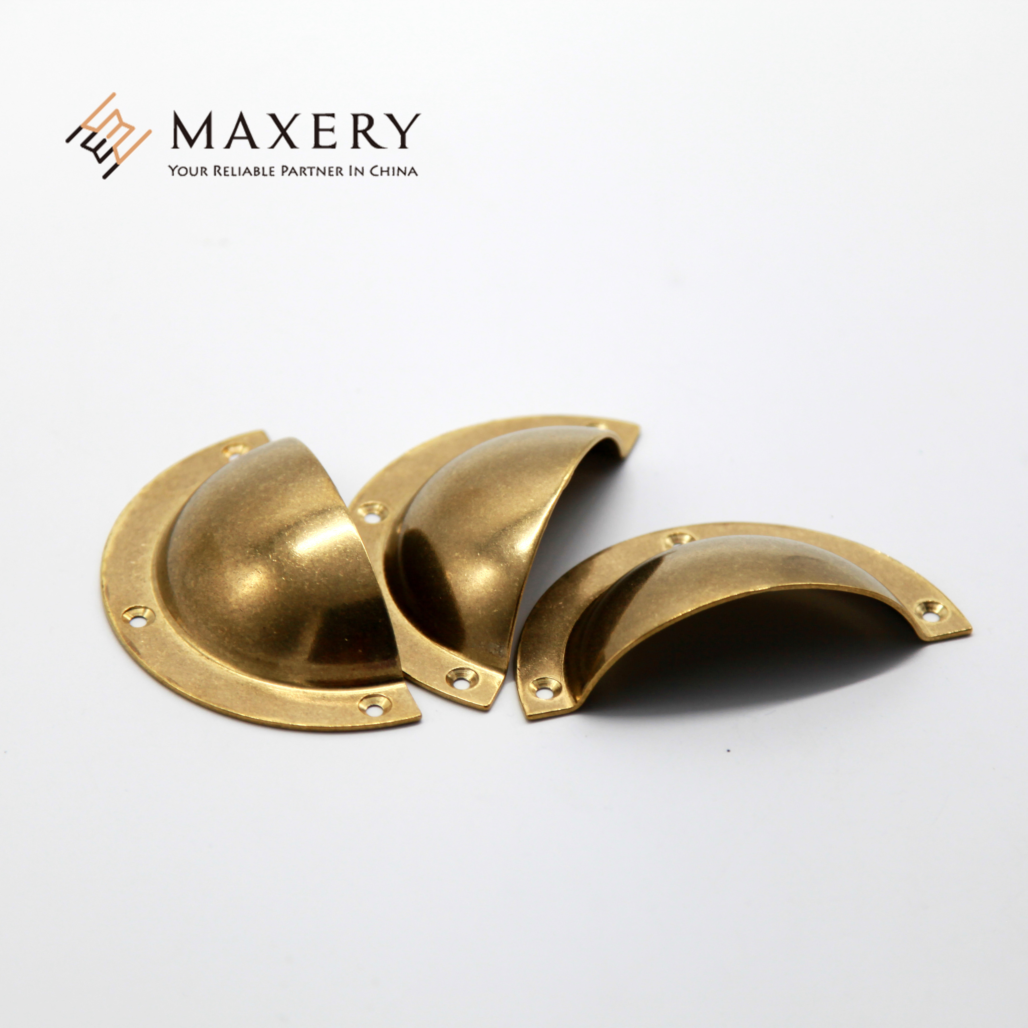 Modern Brass Kitchen Cabinet Door Handle Cup Drawer Pull Furniture Hardware