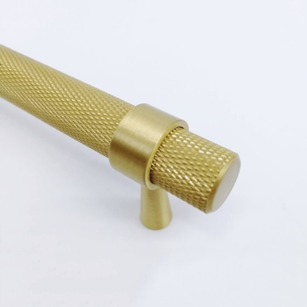 Maxery Brass Furniture Handles and Knobs Home Decoration Knurled Cylinder Solid Brass Cabinet Knobs Replacement Door Knobs