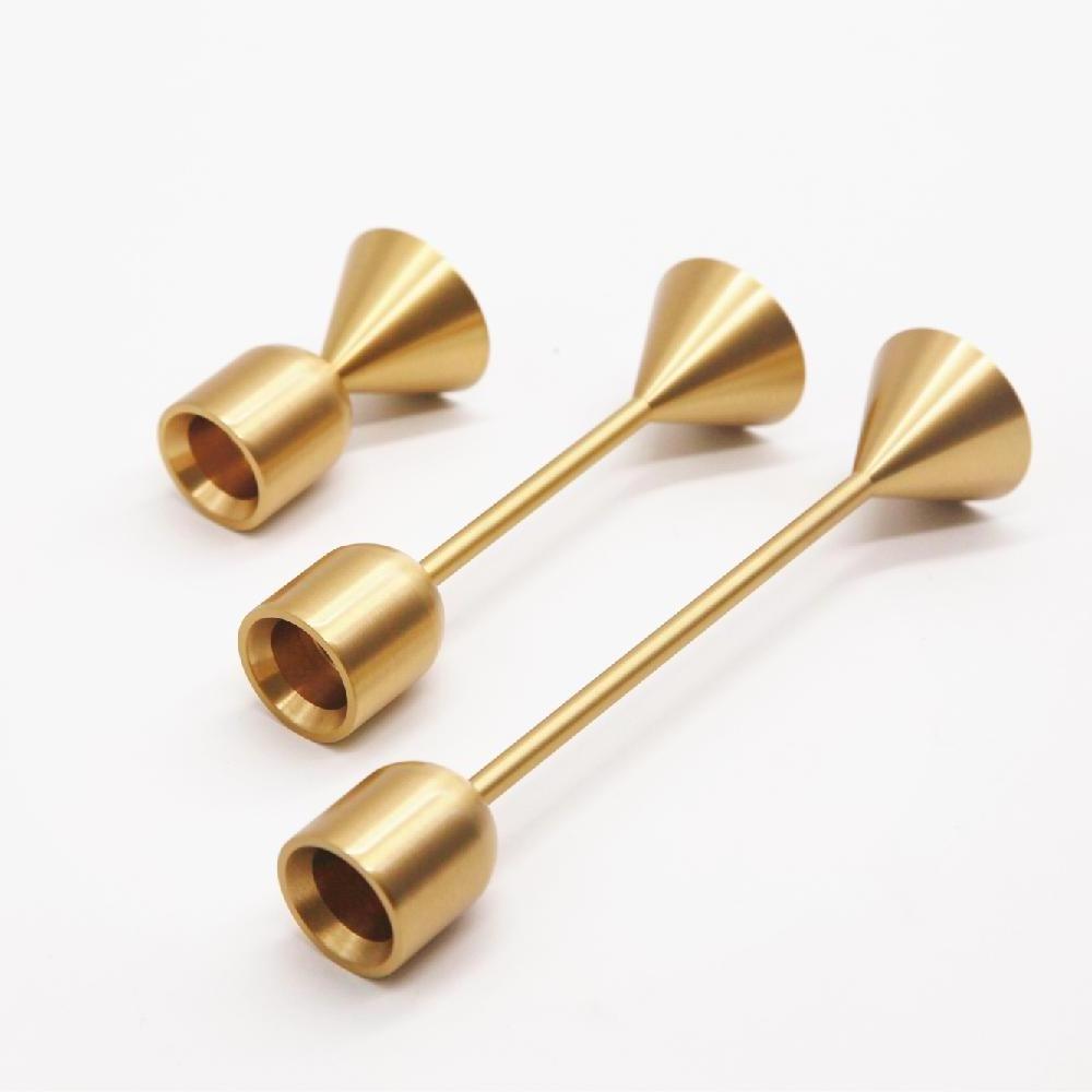 Maxery High Quality Metal Brass Candlestick Gold Candle Holder Sticker Set for wedding