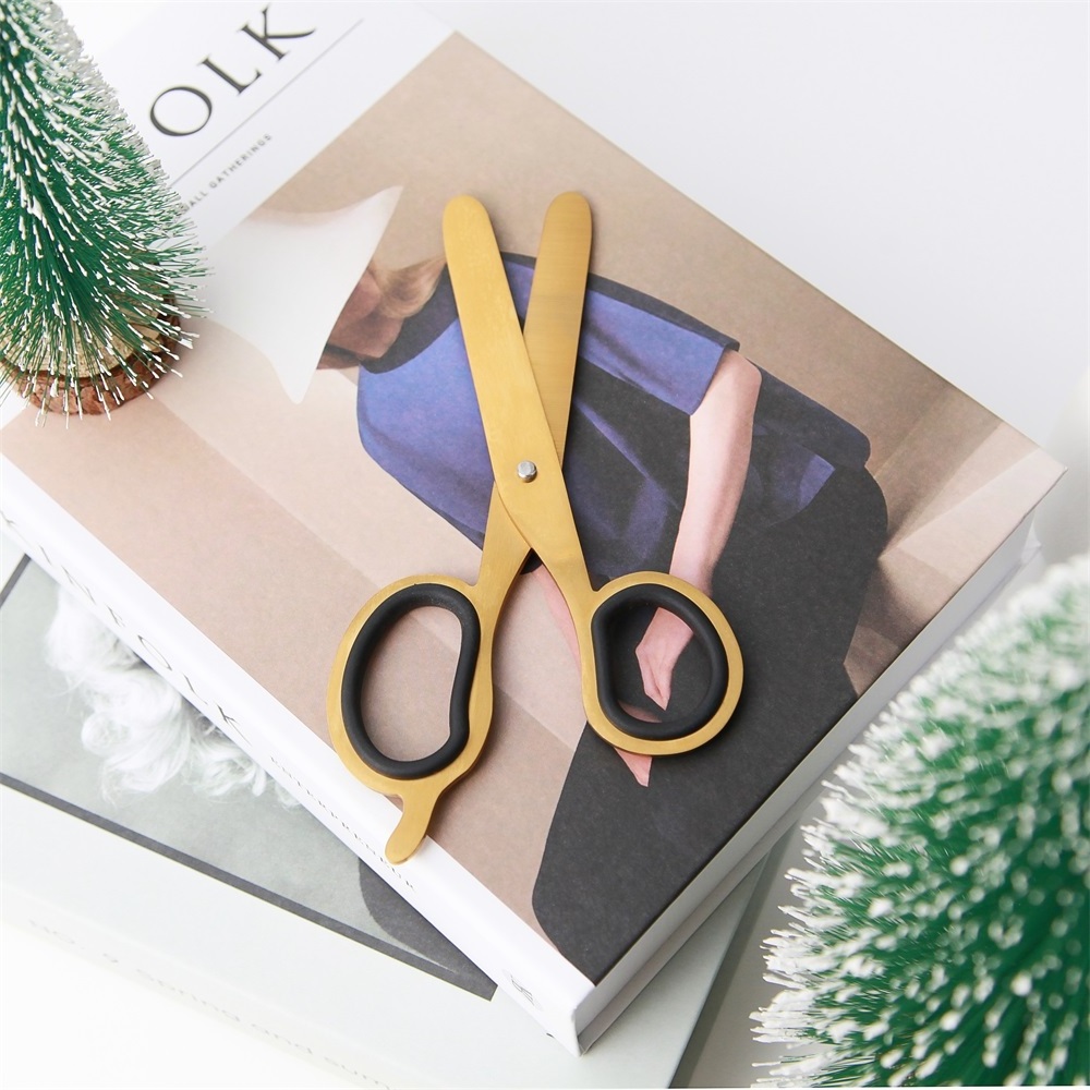 MAXERY Gold Scissors Tailor Fabric Paper Cutting Tools, Multipurpose Craft Scissors Shears for Home Office Use