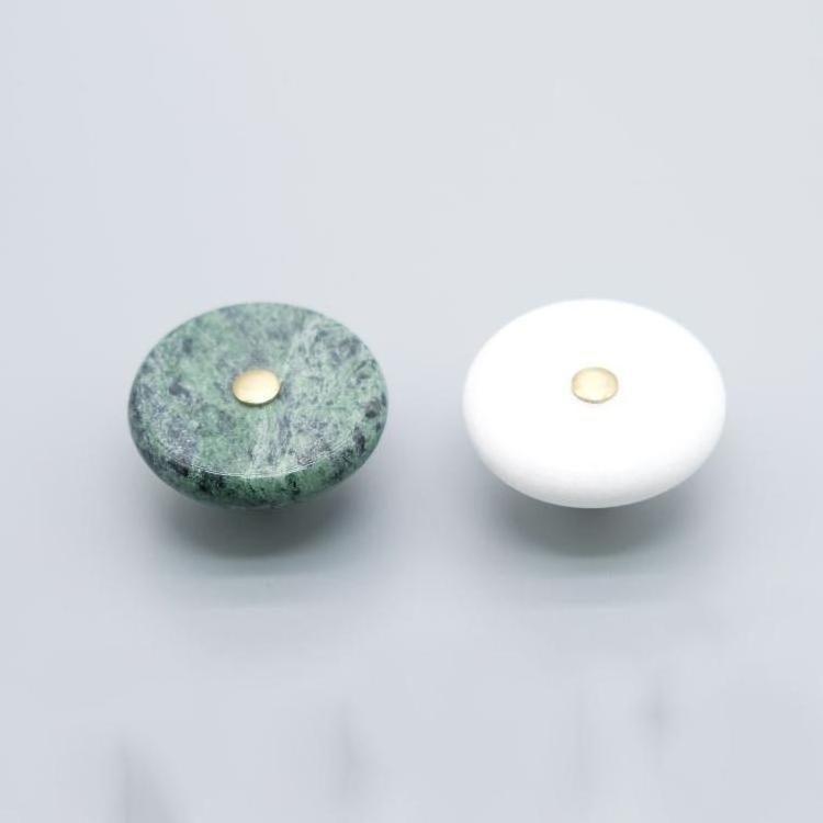 Maxery Delicate Marble Small Knobs Drawer Pulls Brass Round Drawer Pull Furniture Hardware with Different Colors for Home Hotel