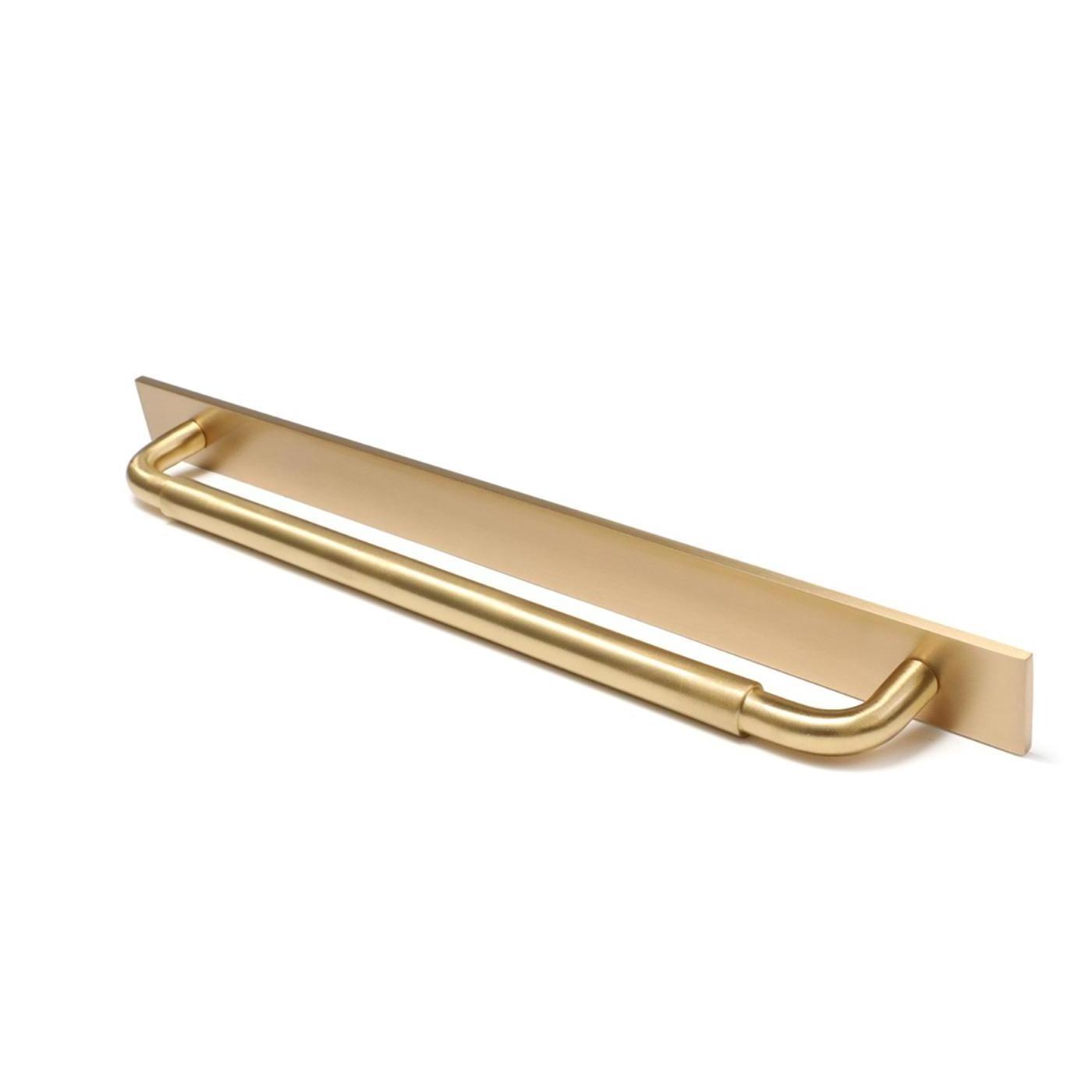 Maxery High Quality Cabinet Handles Solid Brass Kitchen Cabinet Pull Bend Satin Brass Furniture Hardware for Home Hotel