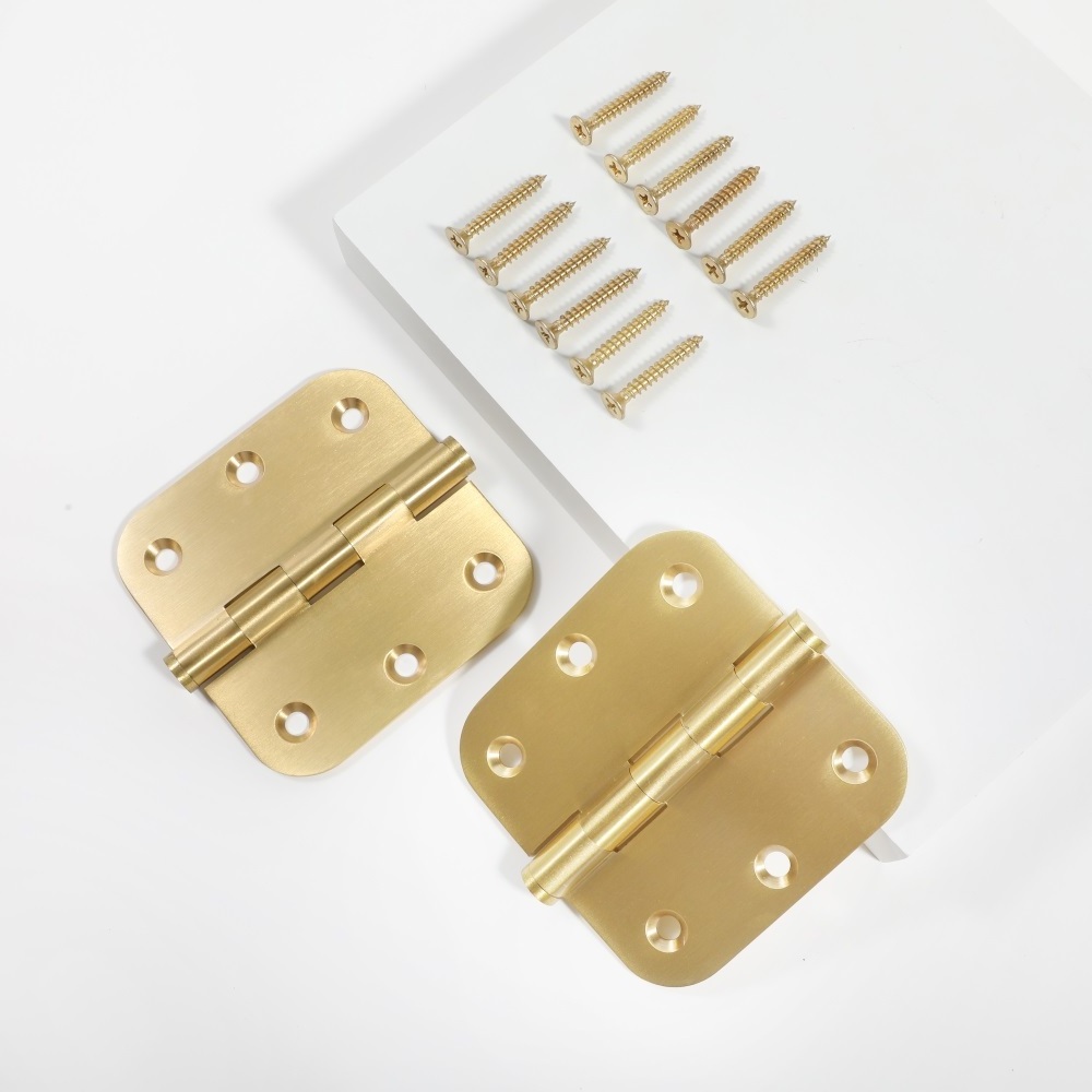 Custom Round Corner Solid Brass Hinge 3.5