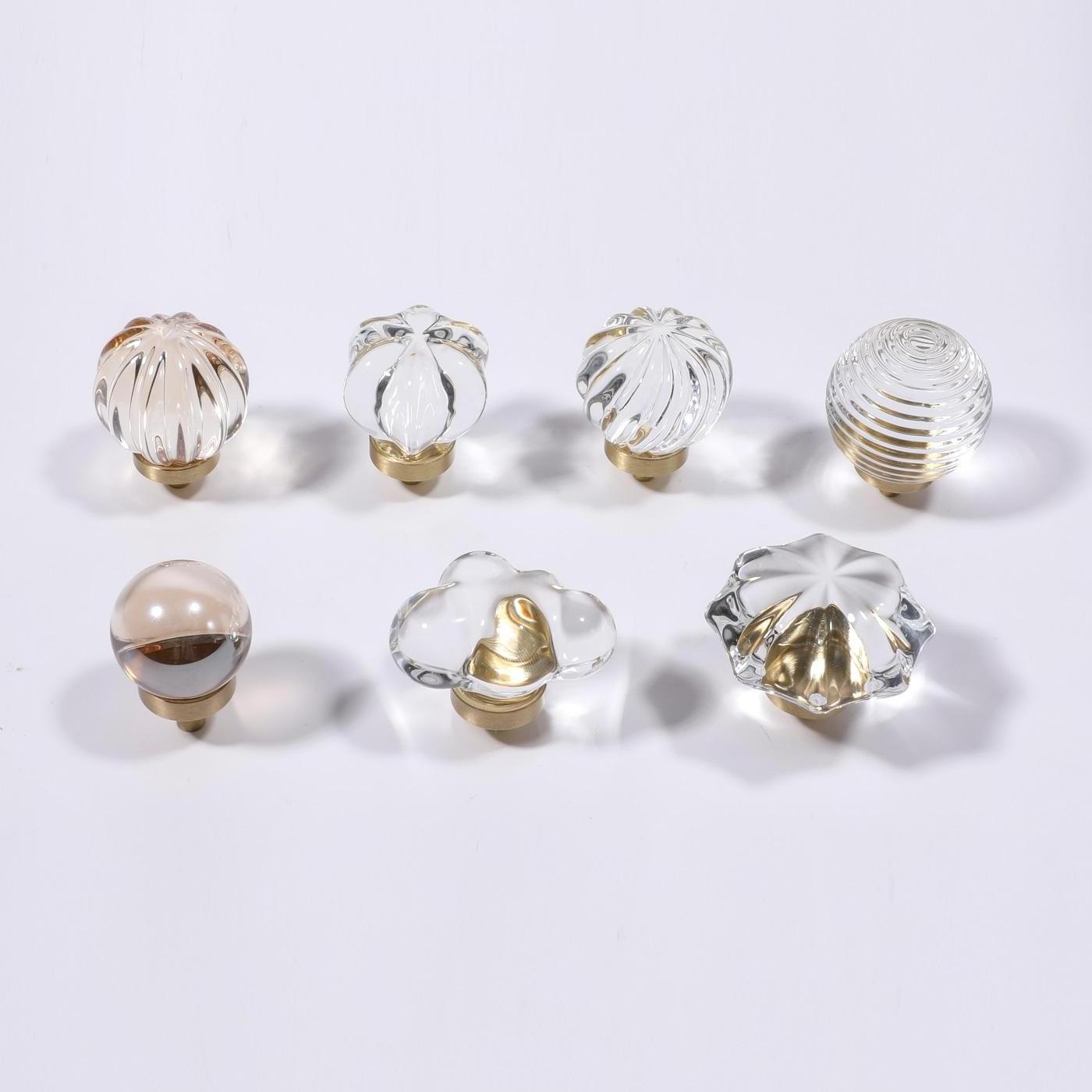 Maxery Transparent Crystal Mini Cabinet Knobs Cute Drawer Pull Childlike Cabinet Knobs with Different Shape for Home Hotel