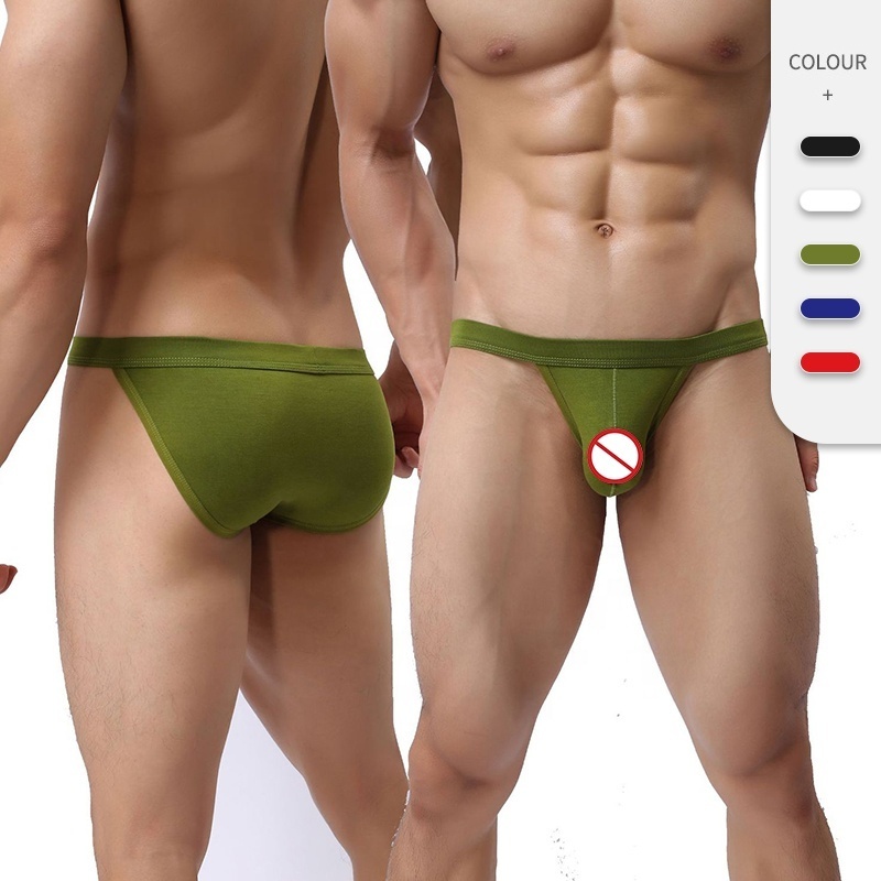 Maxesc OEM ODM Wholesale Custom Logo European Size Modal Sexy Low Rise Men T-back Thongs Underwear Briefs