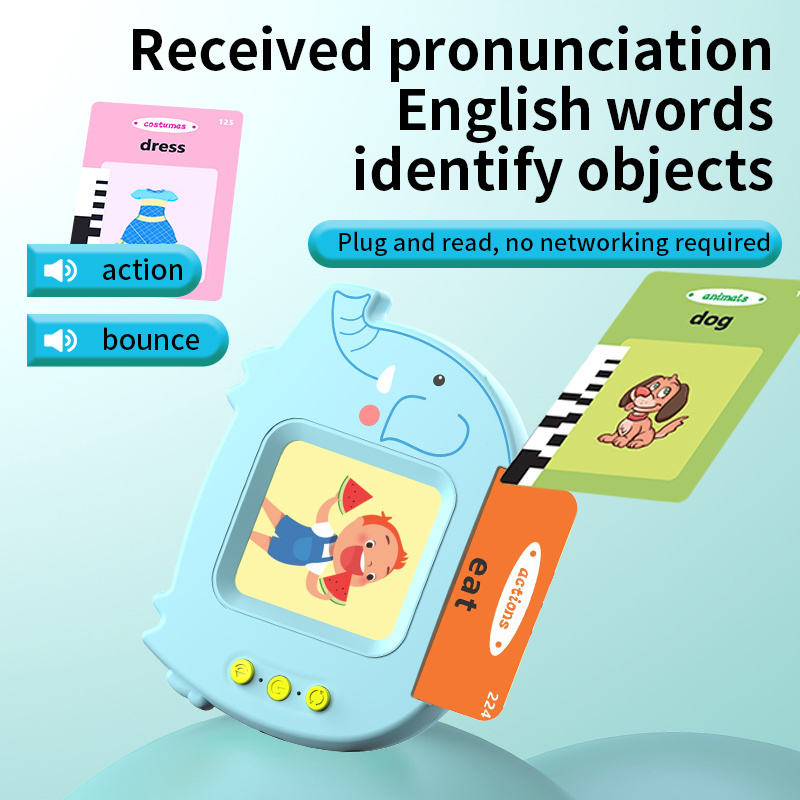 English German french spanish Italian cognitive cards talking flash card learning educational toys for kids learning