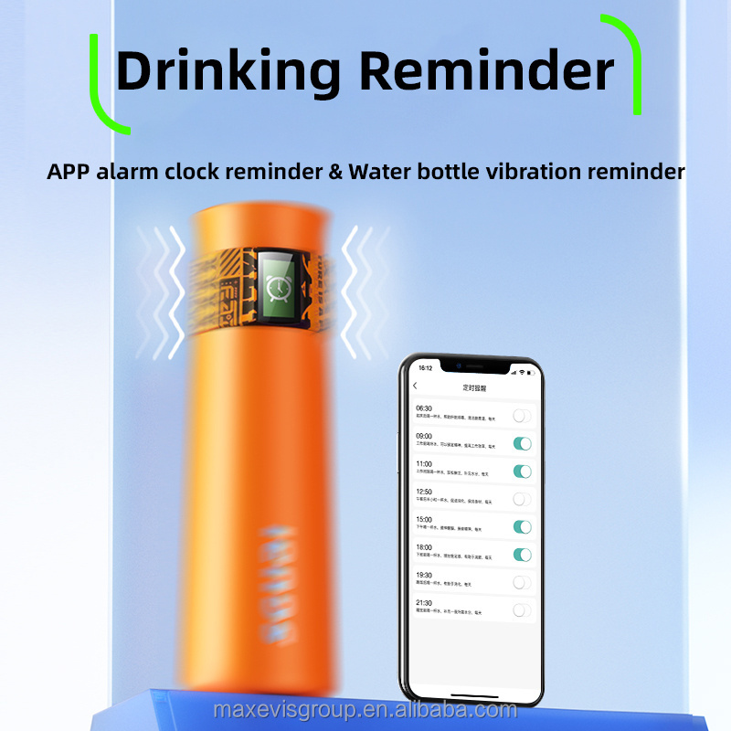 New Arrival portable thermos 316 stainless steel vacume drinkware app smart water bottle with TFT temperature display