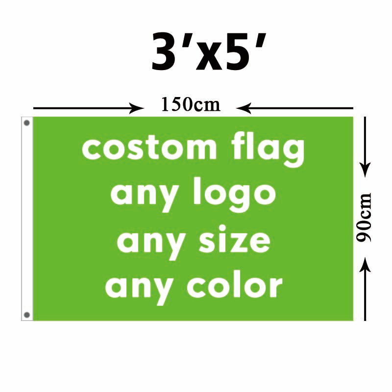 Custom Flag Print Cotton Design Print Your Logo Polyester Fabric Country 3x5ft 150*90cm Advertising Outdoor Banner Factory