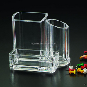 CLEAR office acrylic desk organizer pen holder file tray