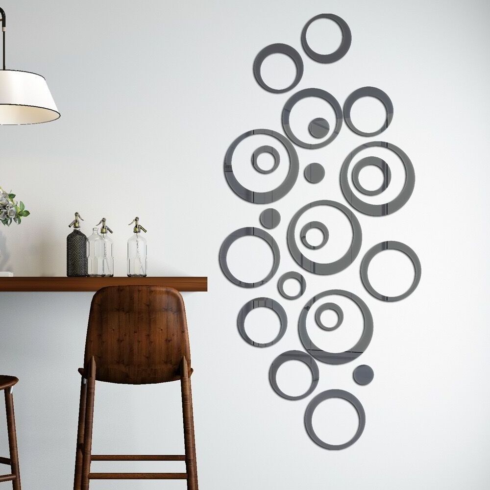 F2-449 Household 3D Mirror Circles wall sticker,  Acrylic Mirror Wall  home decoration Removable 3D Mirror Wall Stickers