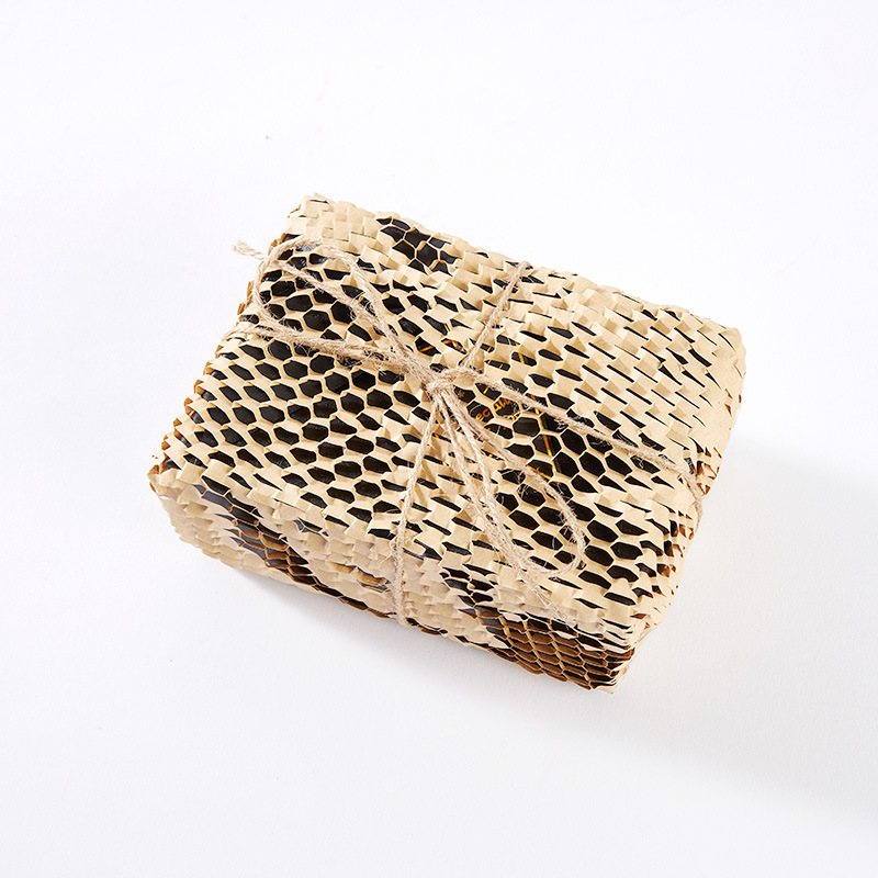 Eco Friendly Recycled Wax Cushion Wrapping Roll  Shipping Moving Honeycomb packing wrapping cushion honeycomb kraft paper sheet