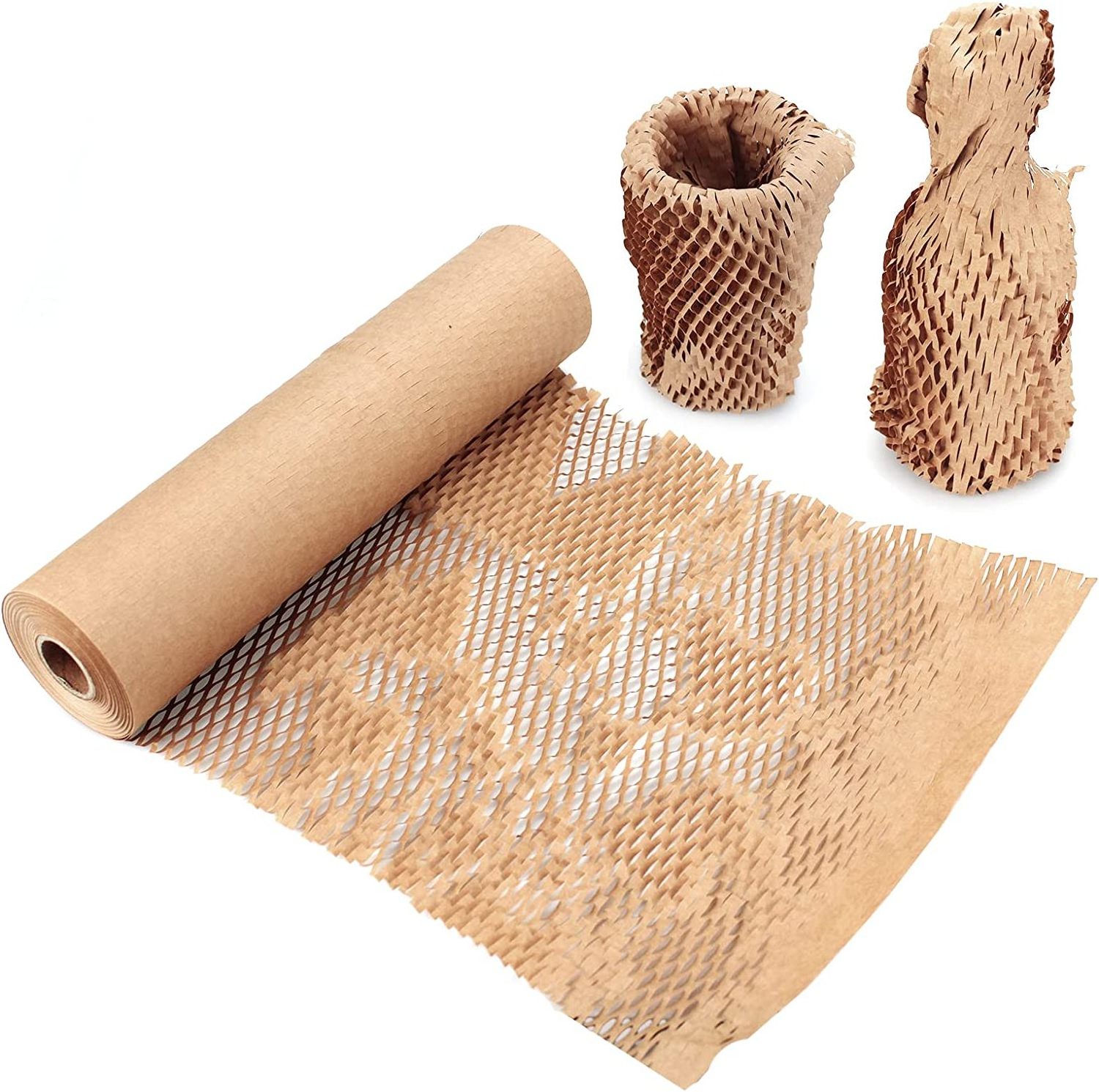 Eco Friendly Recycled Wax Cushion Wrapping Roll  Shipping Moving Honeycomb packing wrapping cushion honeycomb kraft paper sheet