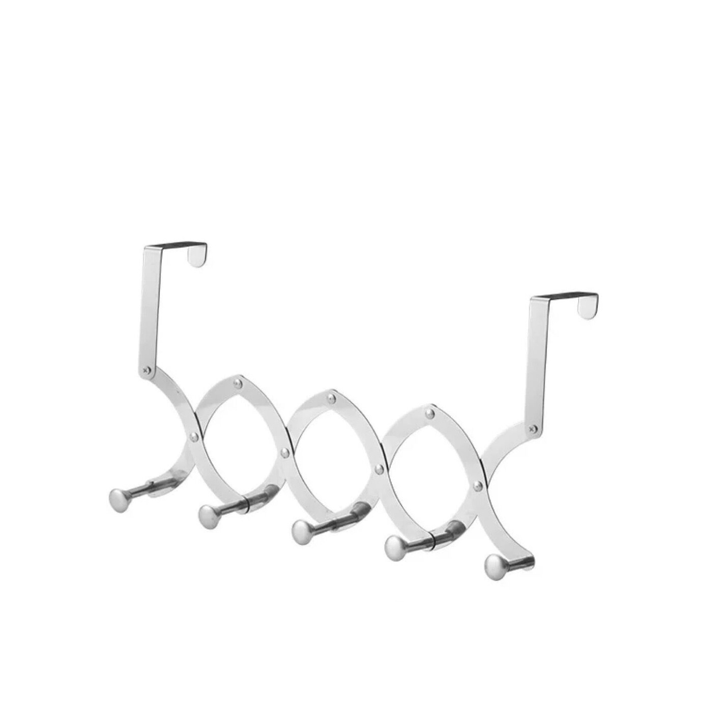 F1-240 Wall Mount Coat Hooks, Metal Robe Rail Rack Towel Hanger 5 Tri Hooks Heavy Duty Stainless Steel Hook Rail