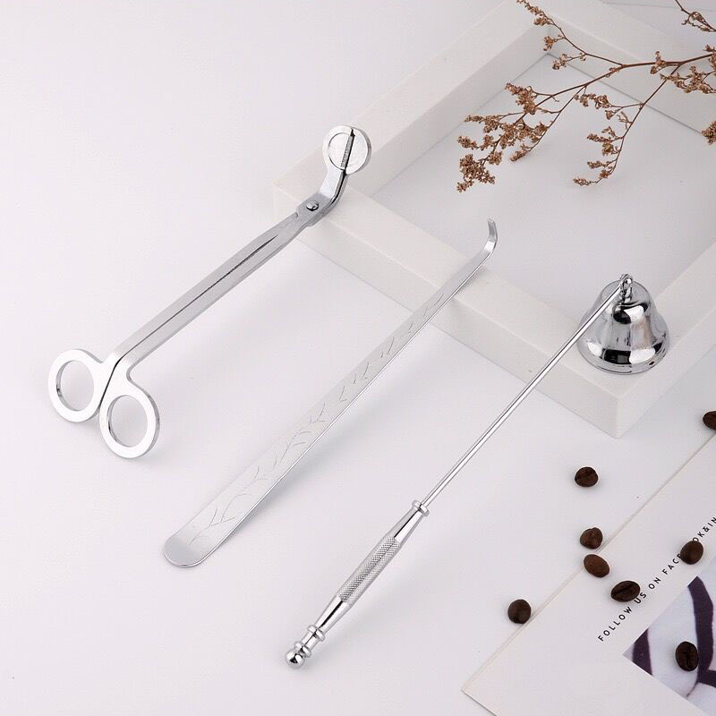 F3-435 Aromatherapy candle extinguishing tool three piece set candle extinguishing wick scissors bell cover candle extinguisher