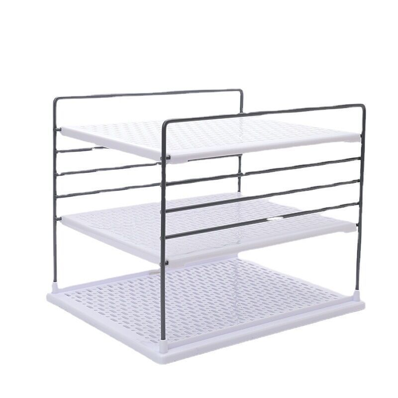 F3-407 Factory directly provides three-layer storage rack, daily necessities sorting, mini storage rack and iron support