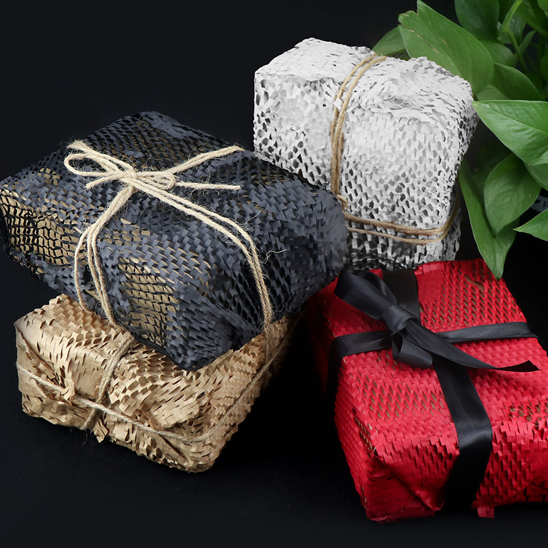 Eco Friendly Recycled Wax Cushion Wrapping Roll  Shipping Moving Honeycomb packing wrapping cushion honeycomb kraft paper sheet